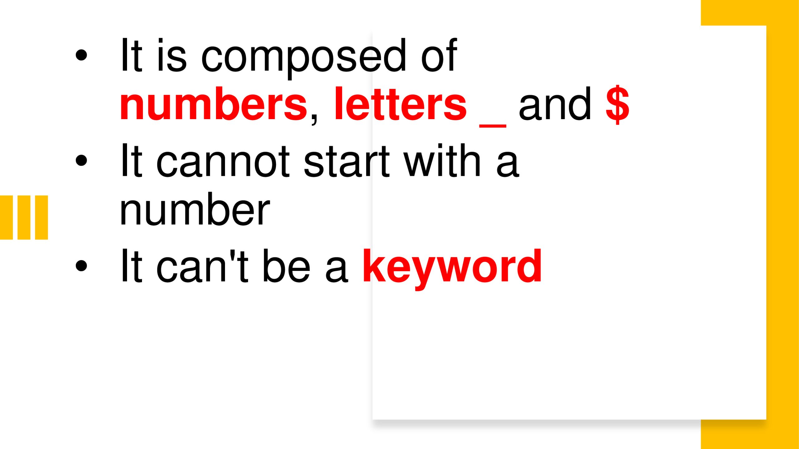 Convention name of variable