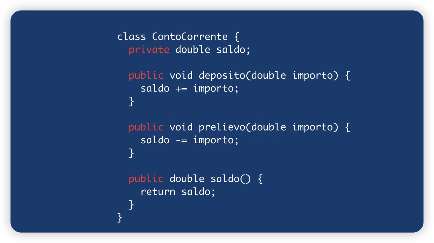Classe con modificatori di accesso