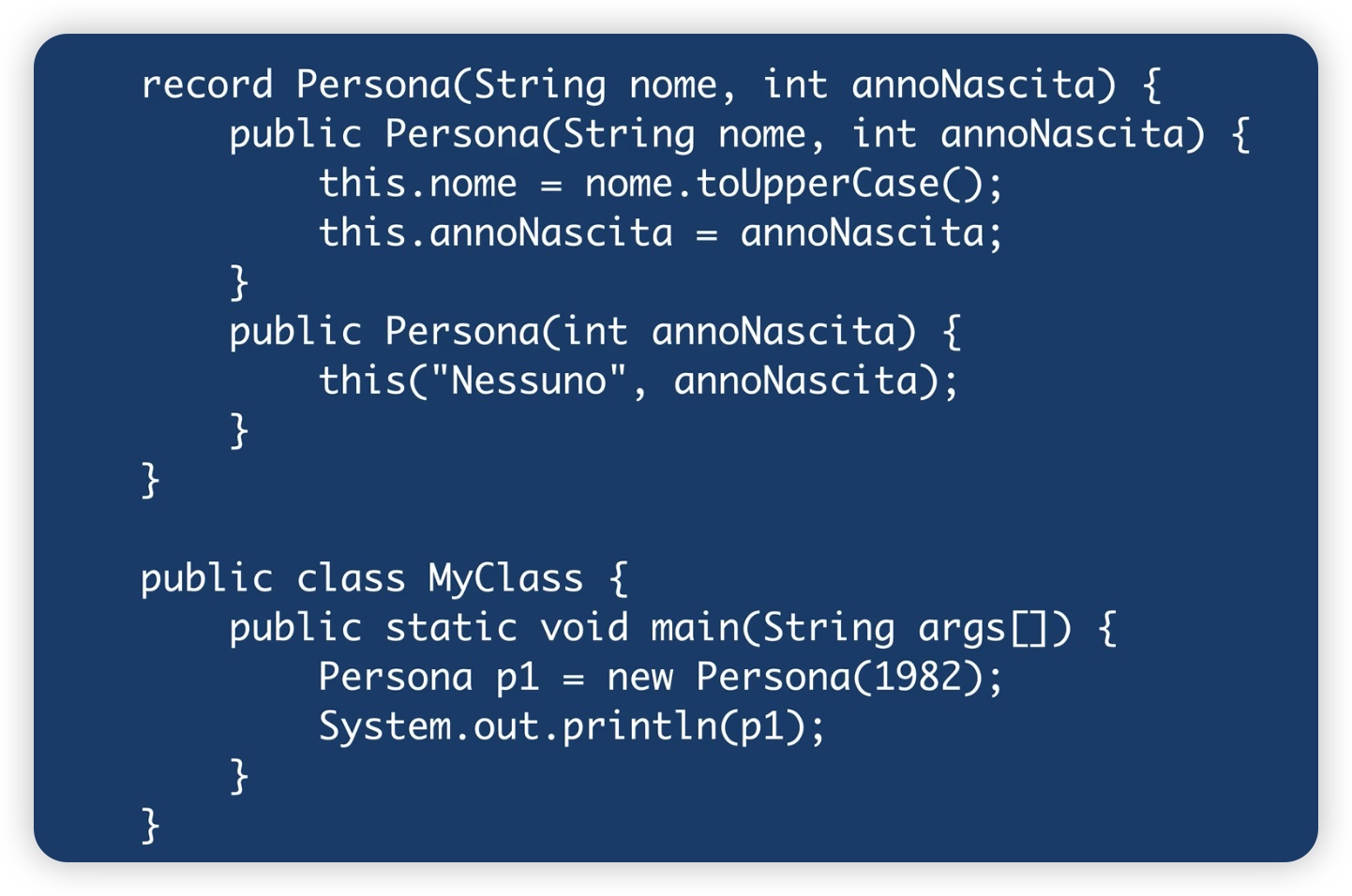 Non canonical constructor