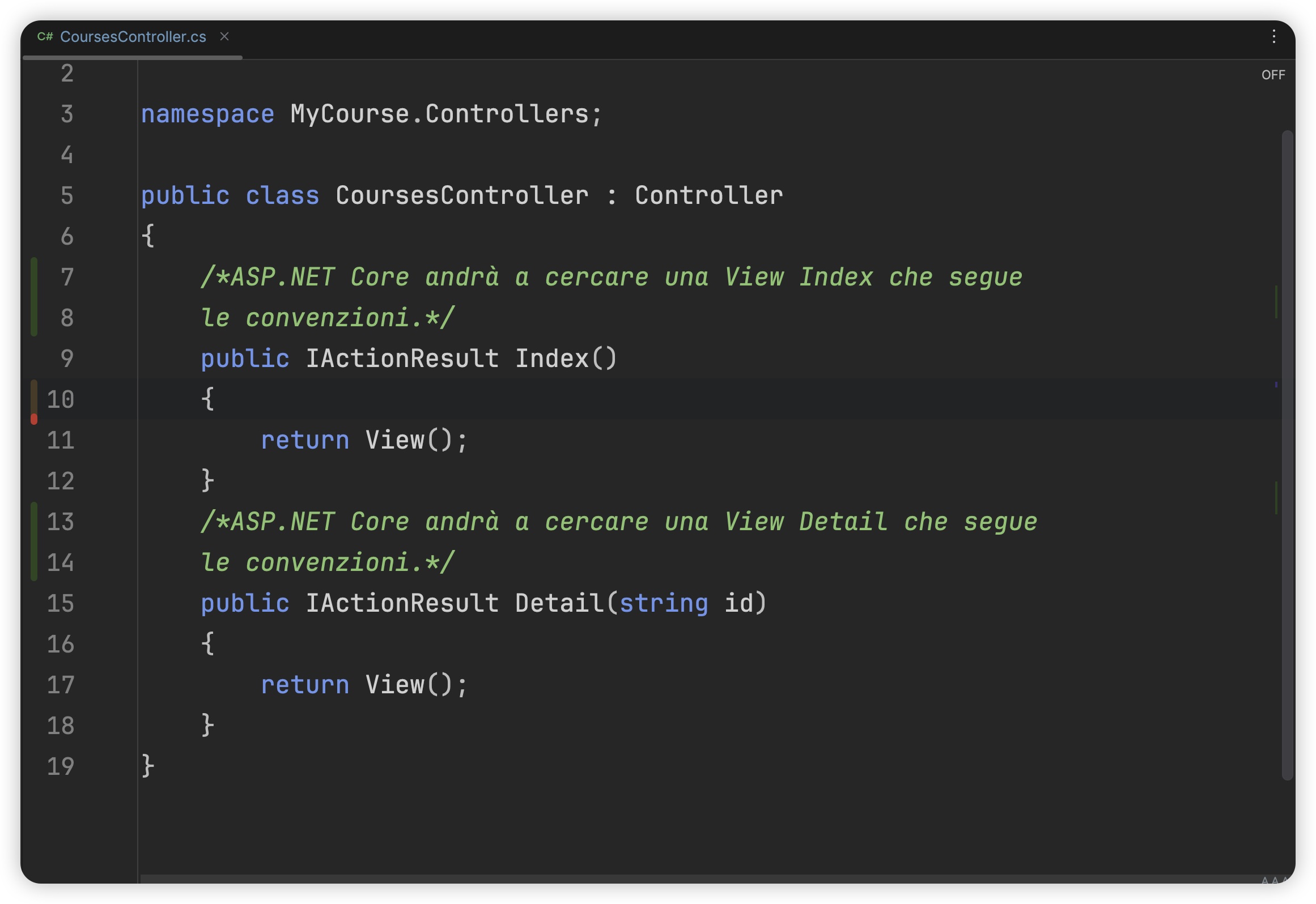 CoursesController
