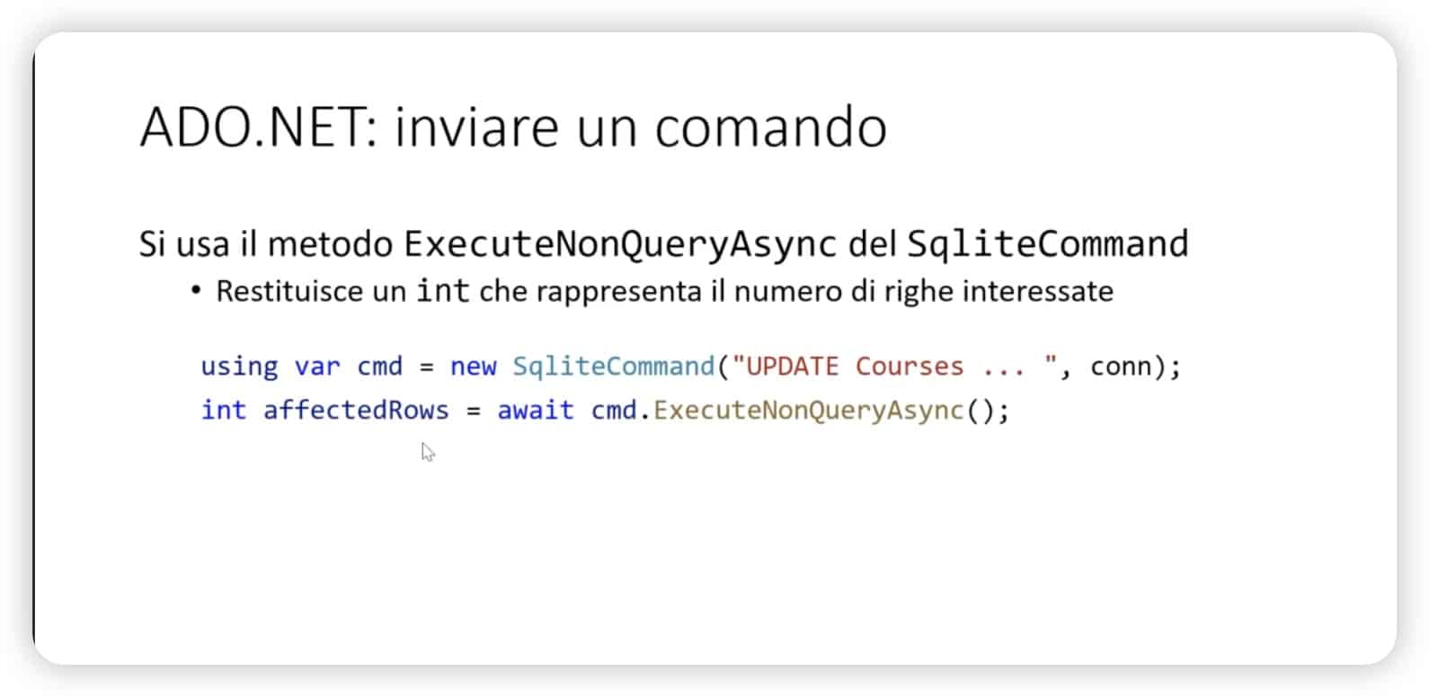 Inviare comandi