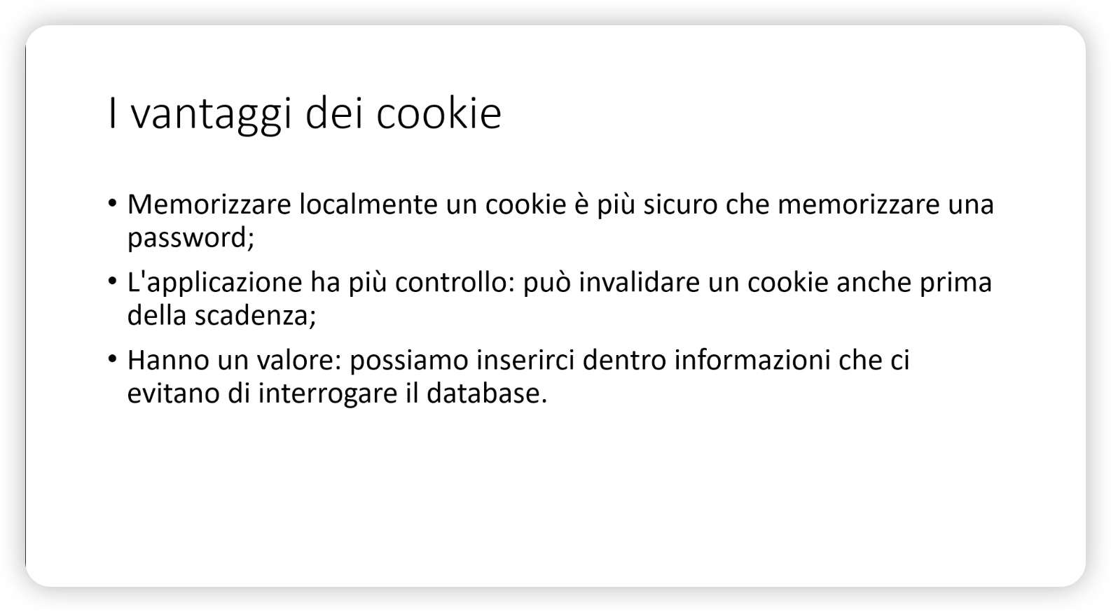 Vantaggi dei cookie