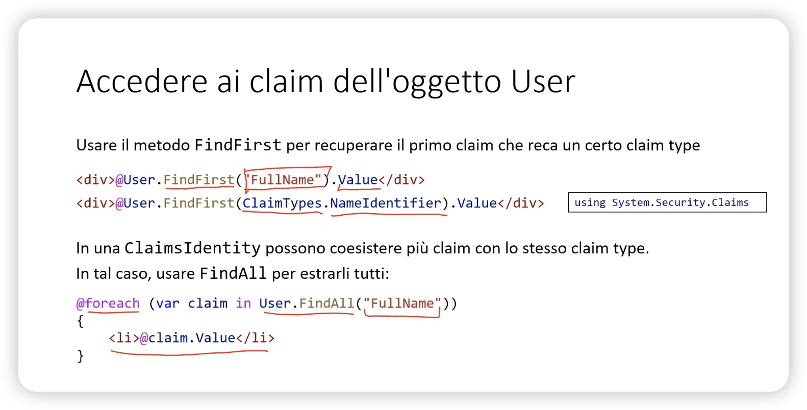 User e Claim